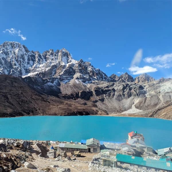 Turquoise Gokyo Lake in Khumbu Region