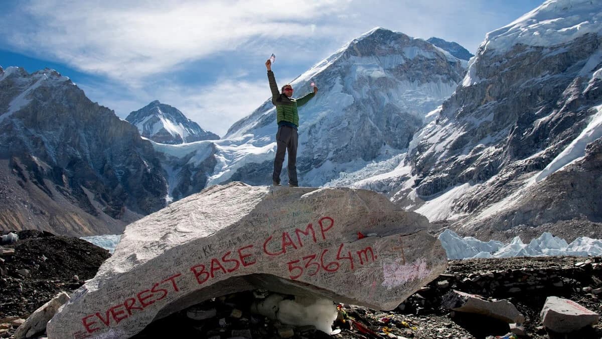 Sharing the happiness at Everest Base Camp