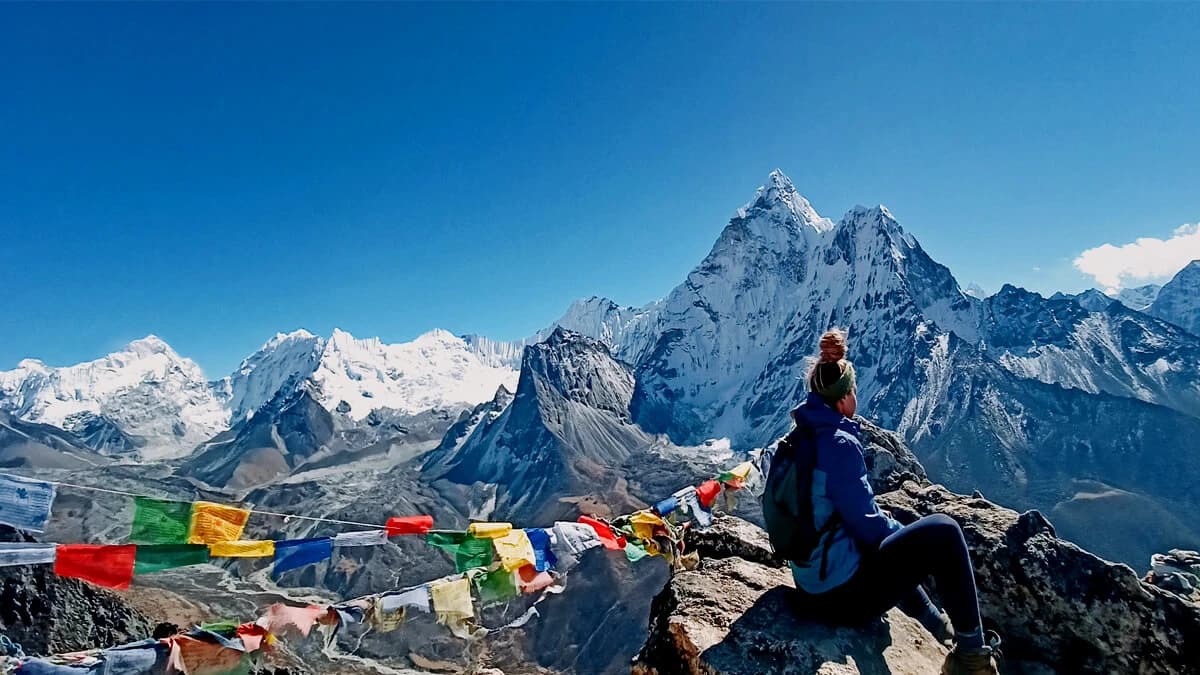 Everest Three Pass View From Renjo-La Pass