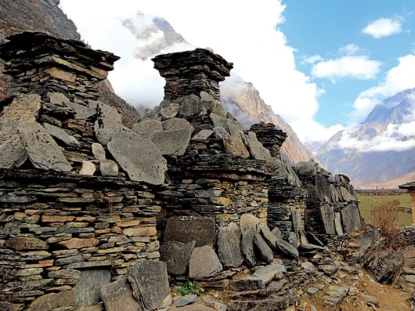 Chortens Along The Tsum Valley Trekking Trails